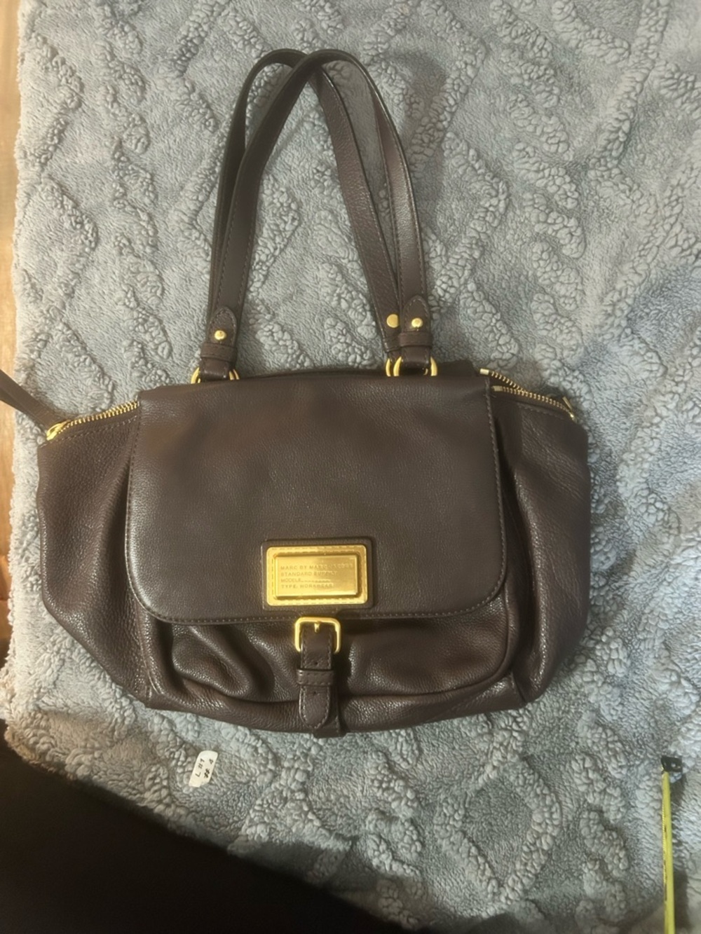 Marc By Marc Jacobs Dark Brown Leather Satchel with Gold Hardware
